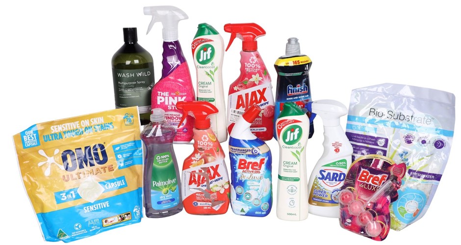 12 x Assorted House Cleaning Products, Incl: AJAX, BREF & More. N.B: Some d