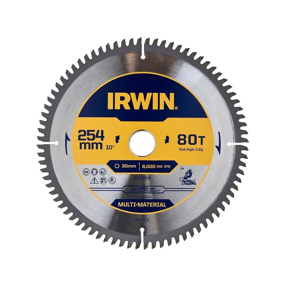IRWIN 254mm 80T Marathon Pro Multi Material Circular Saw Blade. NB: Minor u
