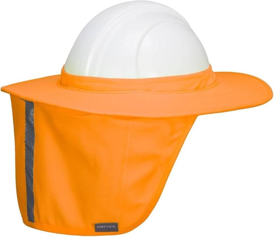 PORTWEST Hi-Vis Hard Hat Brim with Neck Shade, Orange, HA21ORR. Buyers Not