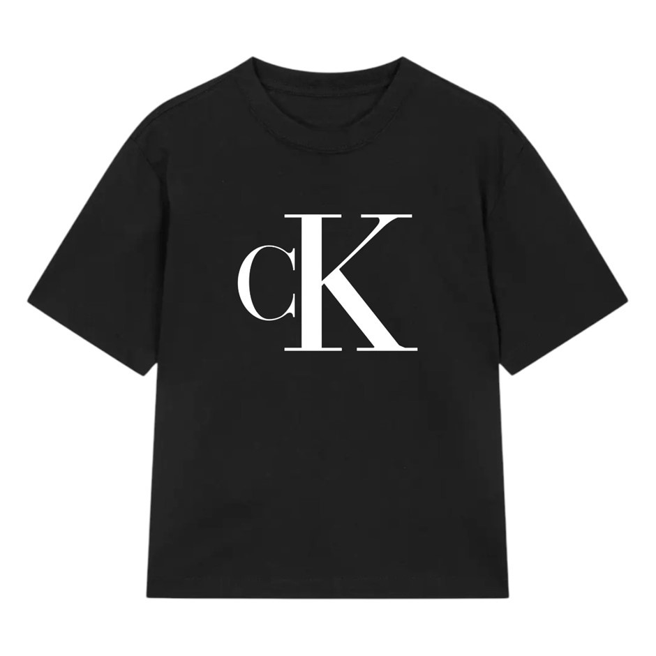 CALVIN KLEIN Women's Boxy Tee, Size L, 100% Cotton, Black (UB1), 478042S. N