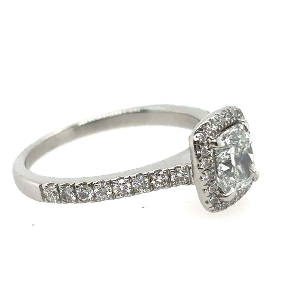 1.31ct a centre square cut VS1/F Dia. With GIA Cert. & 0.62ct 40 Stones