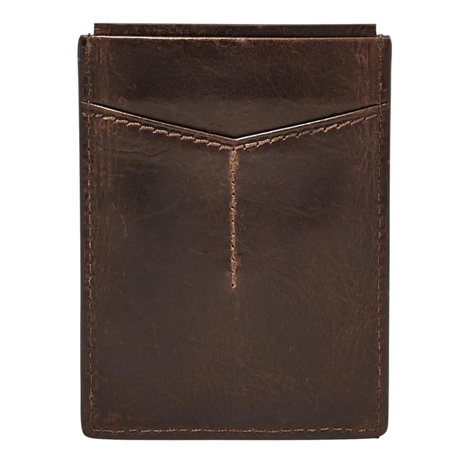 FOSSIL Men's Derrick RFID Magnetic Card Case, ML3812201, Dark Brown, One Si