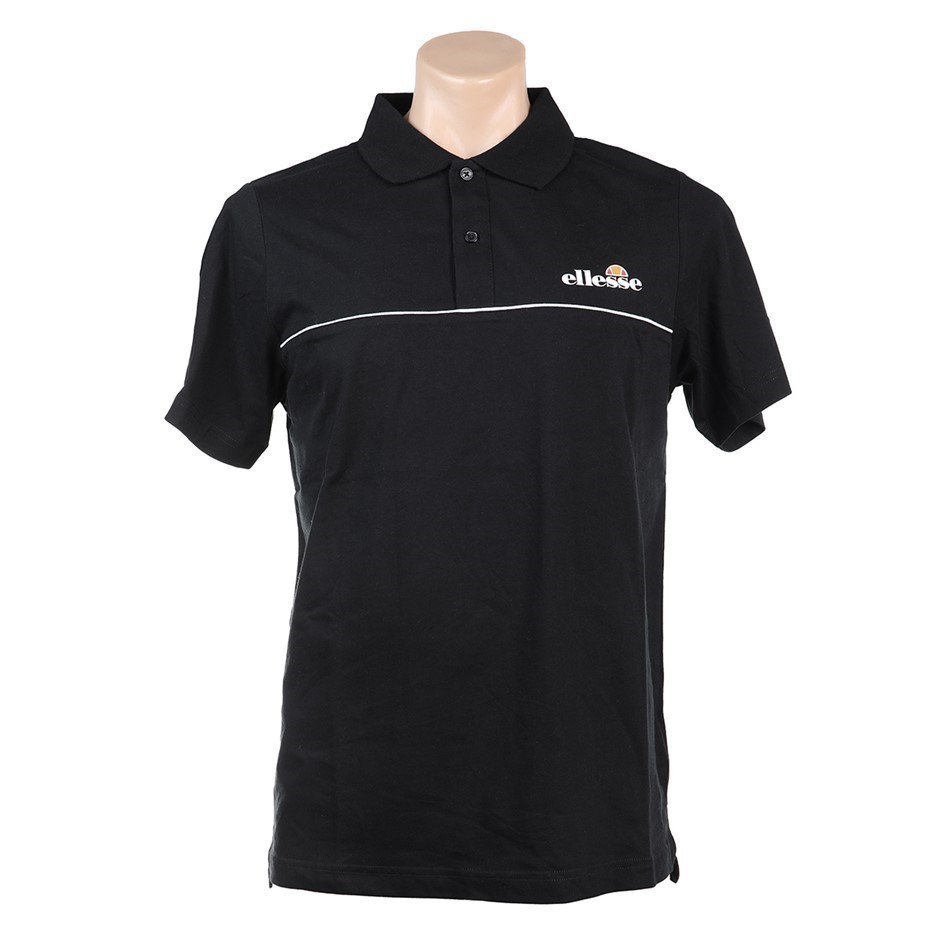 ELLESSE Men's Strato Polo, Size M, 100% Cotton, Black (011), SDI19888. Buy