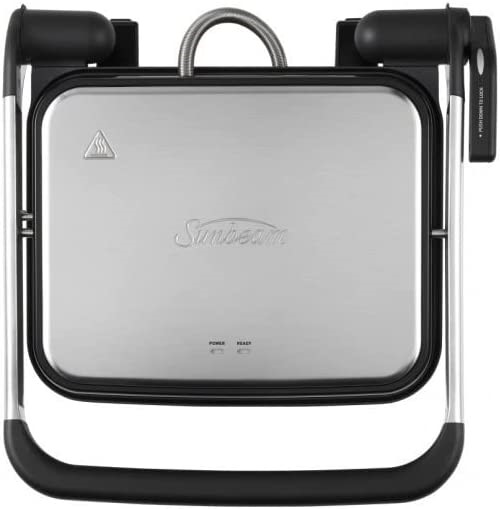 SUNBEAM Café Style 4-Slice Sandwich Press and Maker, Silver. NB: slightly d
