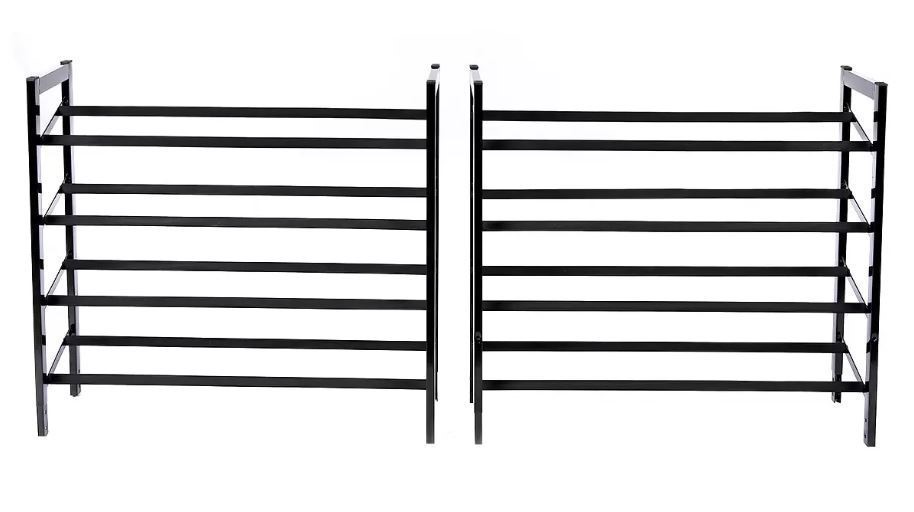 NEATFREAK Set of 2 Stackable Shoe Rack, Black.