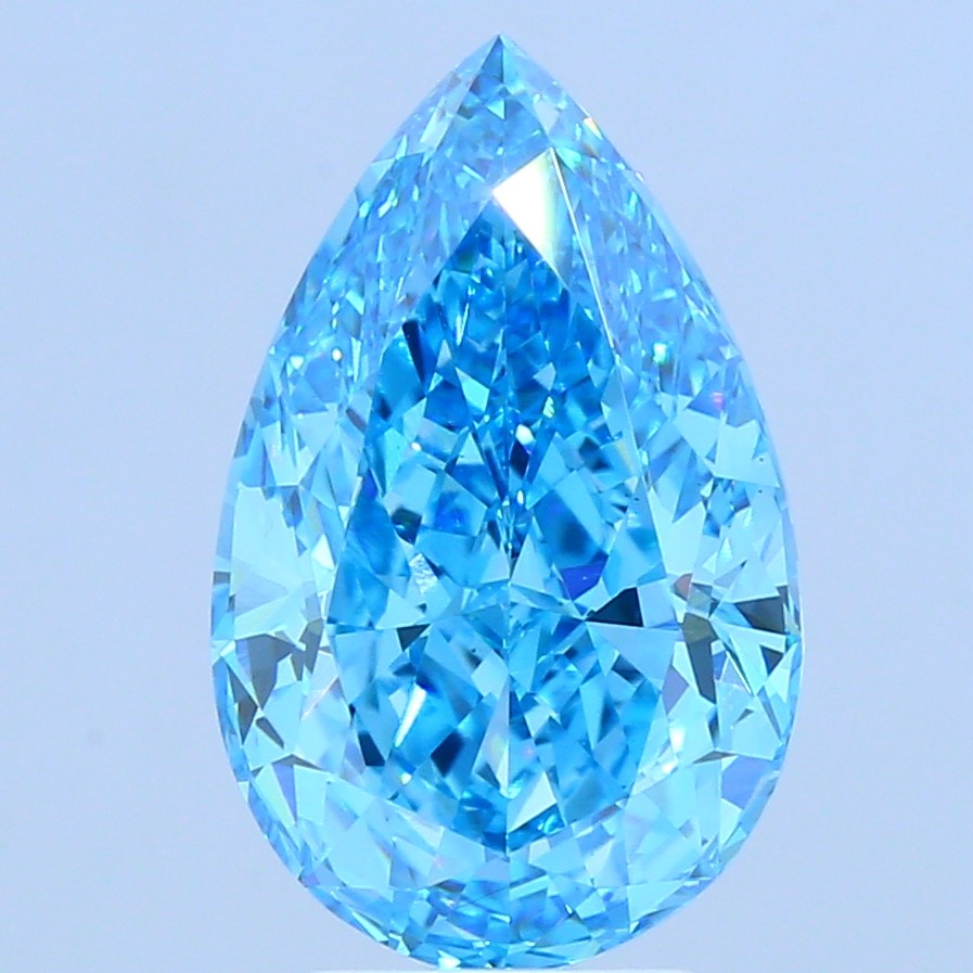 4.03 Carats Fancy Vivid Blue/VS1 Lab Grown Diamond - IGI Certified