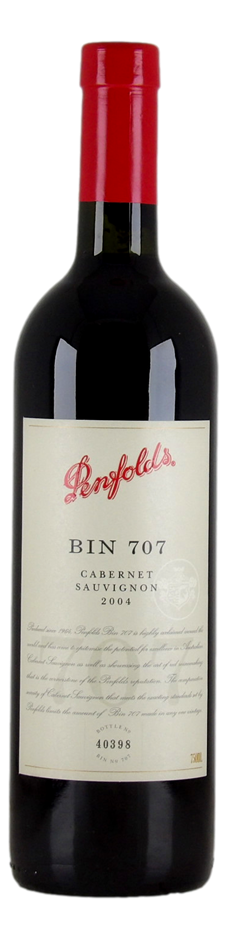 Penfolds `Bin 707` Cabernet Sauvignon 2004 (1 x 750mL) SA.