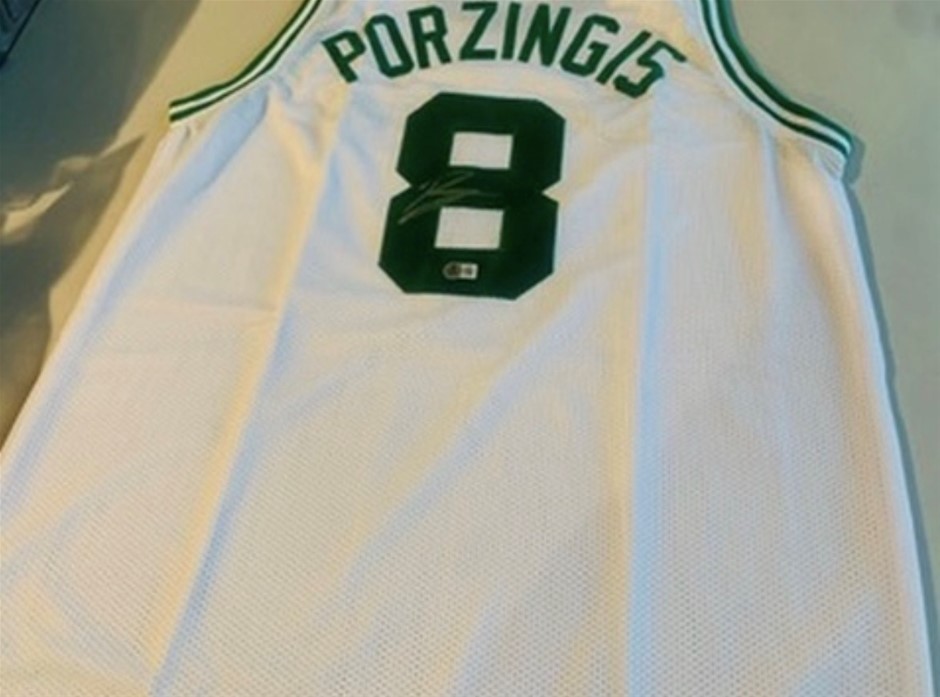 2024 NBA champion Kristaps Porzingis signed Jersey - Boston Celtics