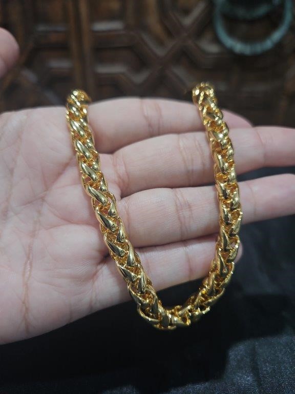 22K Yellow Gold Filled Bracelet (Stamped 22K)-22cm-Gift