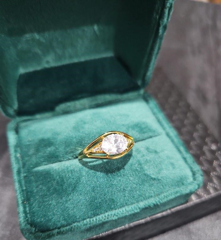 22K/Italy Yellow Gold Filled Ring(Stamped 22K/Italy)Warranty Quality-Gift