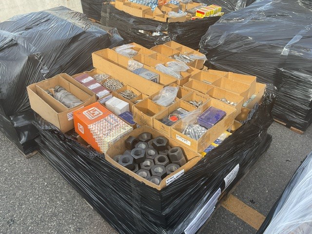 Assorted Nuts Bolts Screws Pallet Of