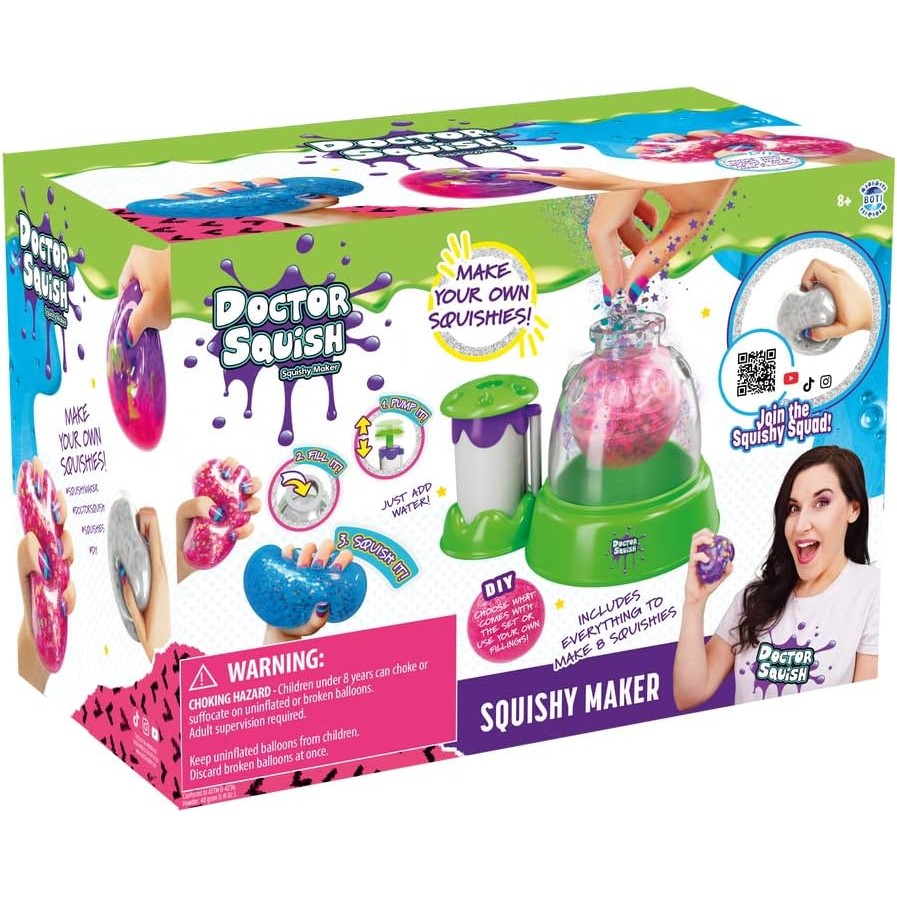 DOCTOR SQUISH Squishy Maker Station, Incl: Spoon, Slime Powder, 2 x Coloure