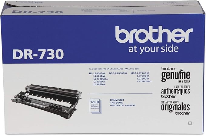 Brother Genuine DR730 Drum Unit, Up to 12,000 Page Yield (Not a Toner). NB: