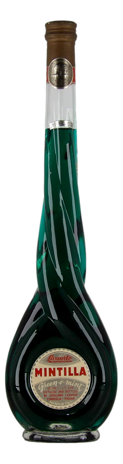 Luxardo Mintilla Green-o-Mint liqueur in tall vintage bottle (1x 21 fl.oz)