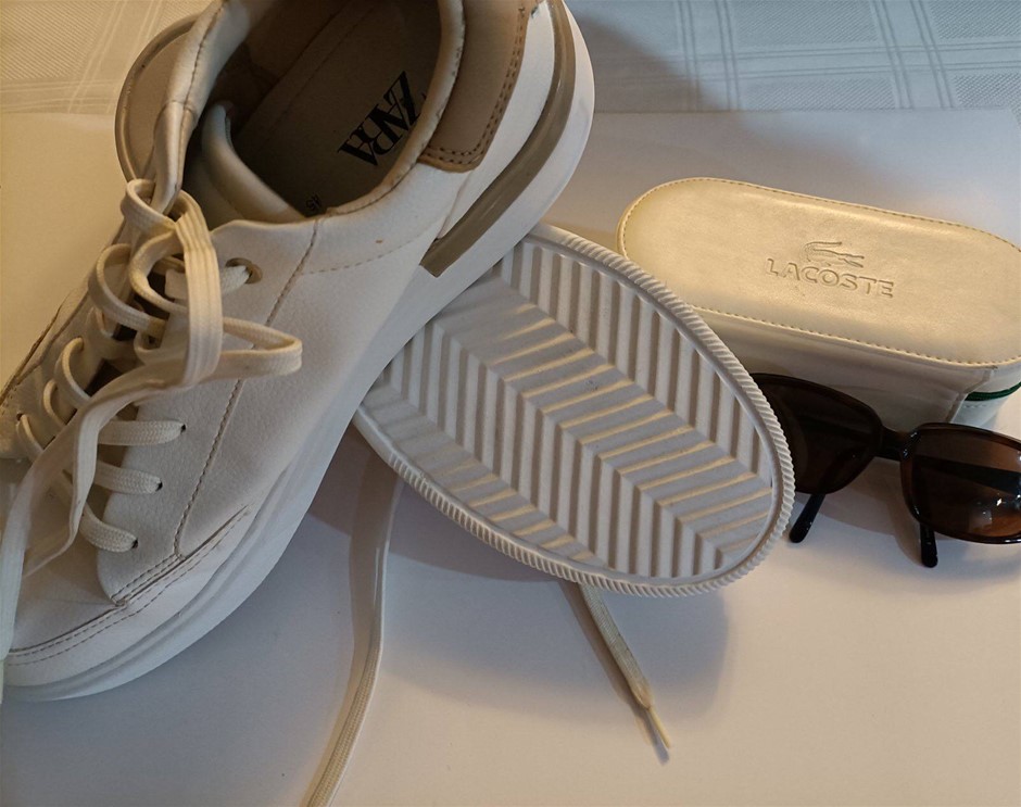 ZARA Rubber Shoes 45 New and Lacoste Sunglass Used. Others