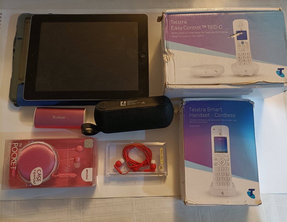 Most have not been opened, Includes Ear Phones, Cordless Telstra Phones.