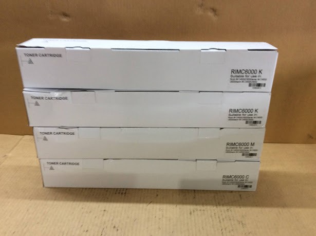 RICOH RIMC6000 M&RIMC6000 C&RIMC6000 K Toner Cartridges - New (Lot of 4)