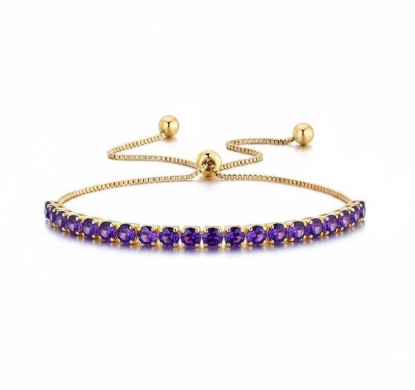 925 streling silver Purple Tennis Bracelet (stamps s925)