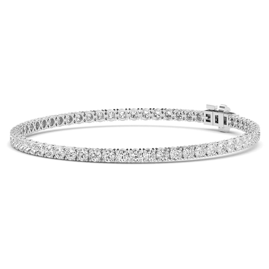 2.02 Carats white gold lab grown diamond tennis bracelet (Stamped 9K)