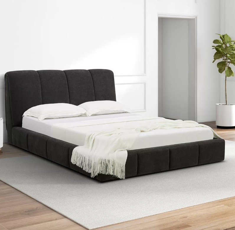 AIDEN & IVY Upholstered Queen Bed. NB: Has been used, not in original box,