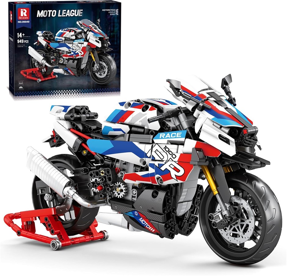 REOBRIX BMW M 1000 RR Motorcycle Building Block Set, 1:8 Scale Motorcycle M
