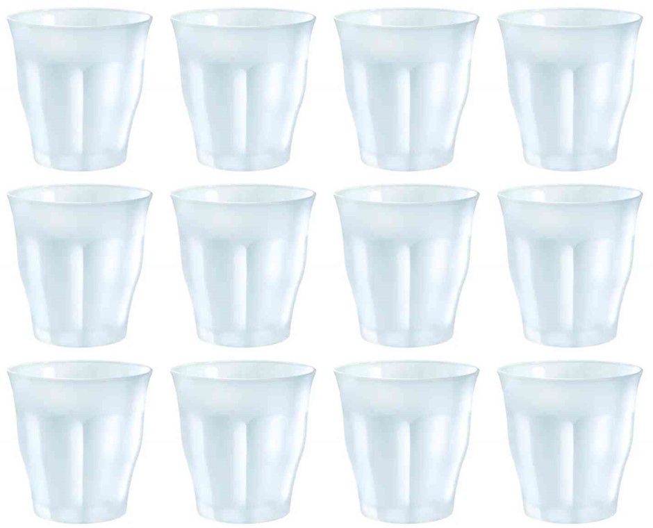 12 Piece DURALEX Picardie Tumbler Set, 250 ml, Frosted.