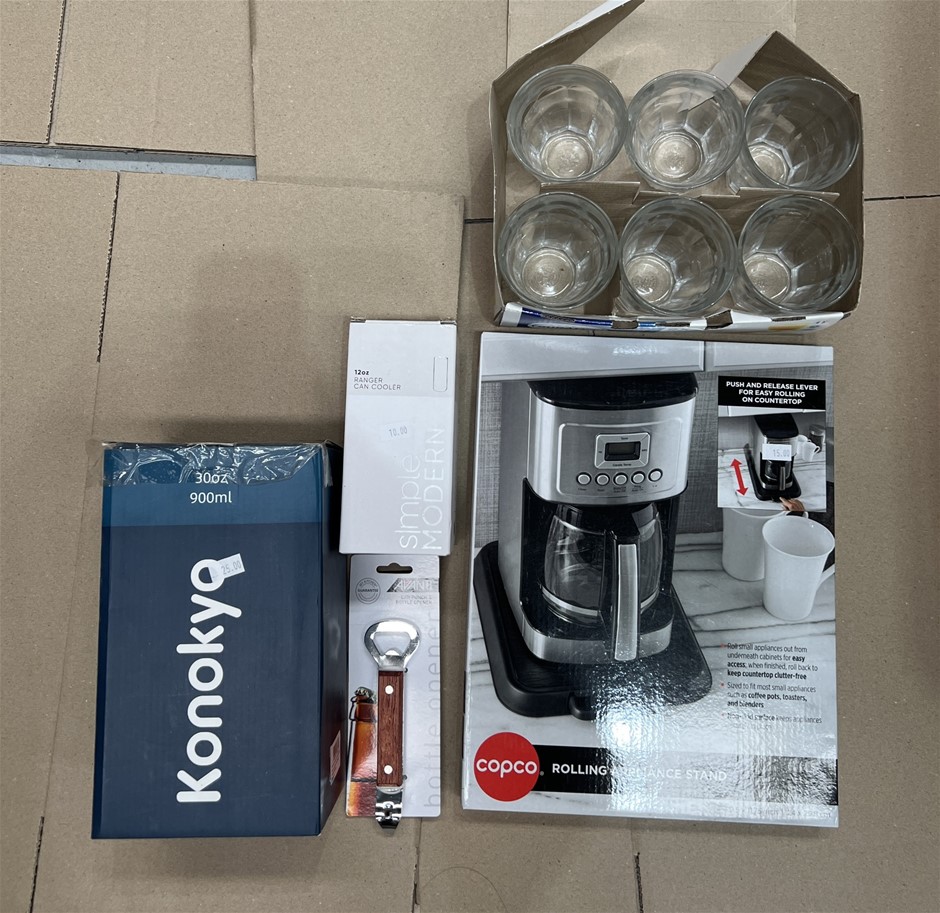 5 x ASSORTED KITCHEN PRODUCTS, Contains; Bottle Opener, Cups, Can Cooler &