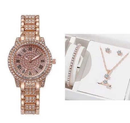 6-Piece Jewellery Set. Watch, Necklace, Bracelet, Ring & Earrings