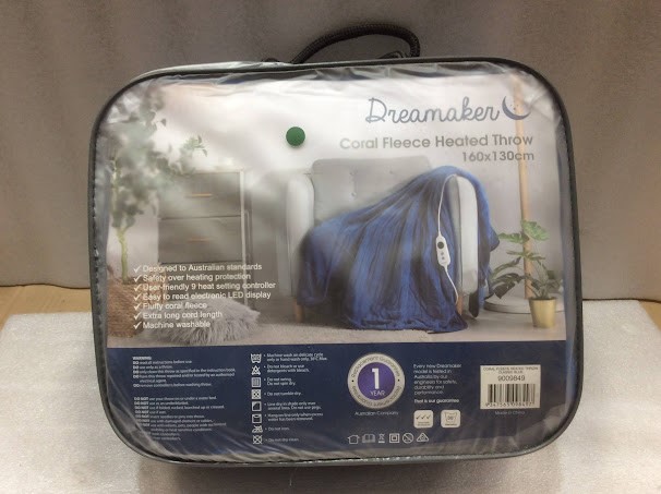 Dreamaker 9009849 Coral Fleece Heated Throw Blanket (160x130cm)