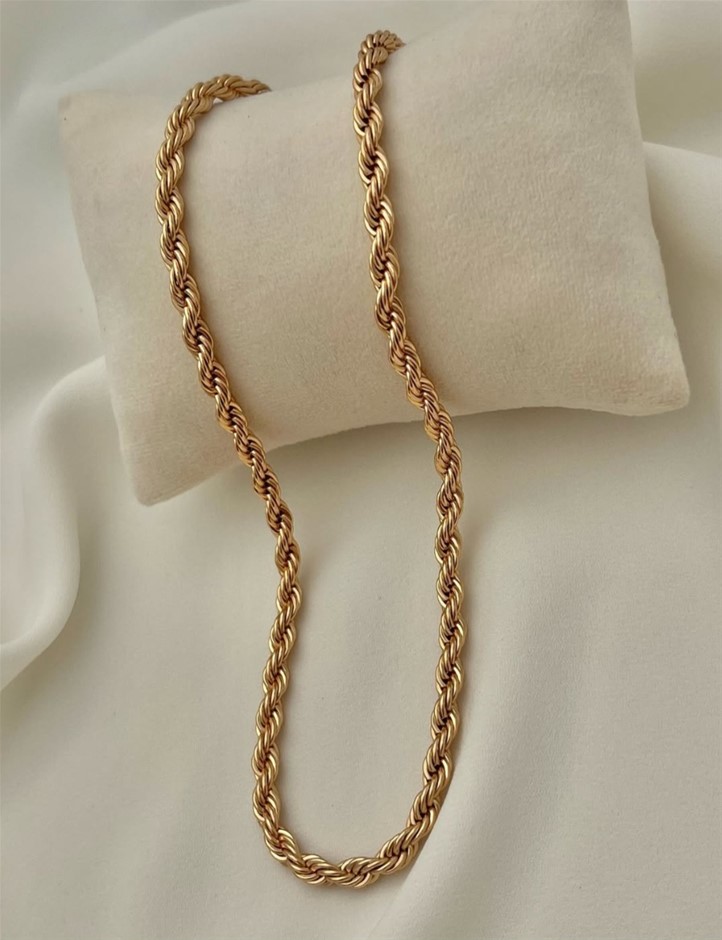 18K/Italy Stamped Yellow Gold Filled Rolo Chain -50cm-6mm