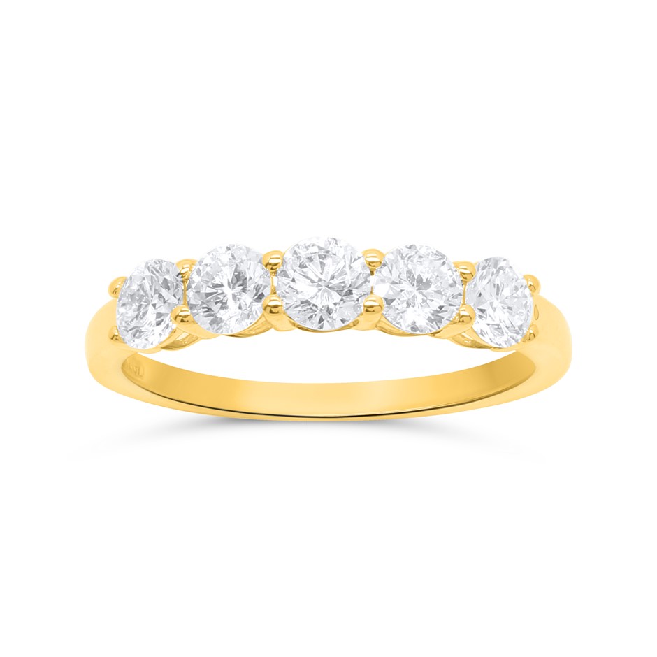 3/4 Carat yellow gold Lab Grown Diamond band ( Stamped 9K )