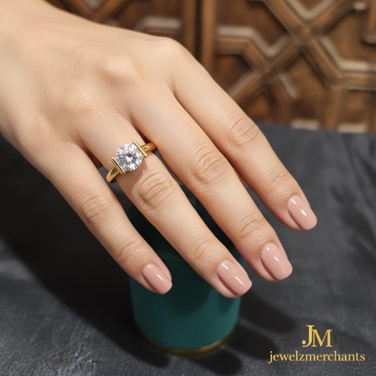 18K/ITALY Yellow Gold Filled Ring -Quality Guarantee-6 US-Bonus Gift