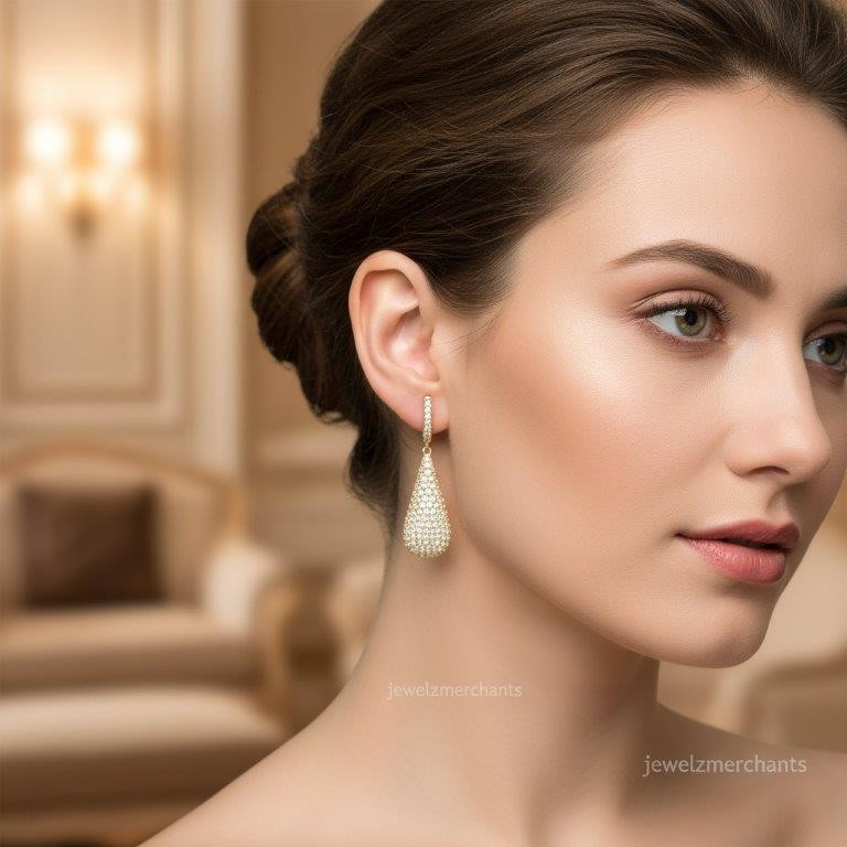 18K/Italy Gold Filled Earring -(18K/Italy)-Warranty Quality-Bonus Gift