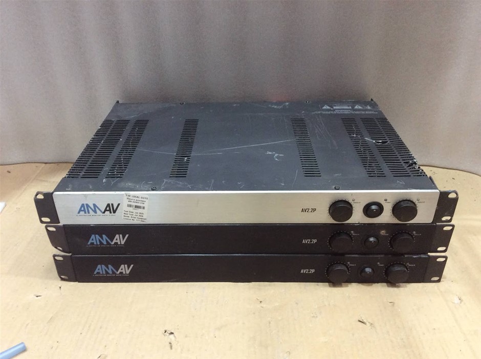 AMAV AV2.2P Professional Audio Power Amplifiers (Lot of 3)