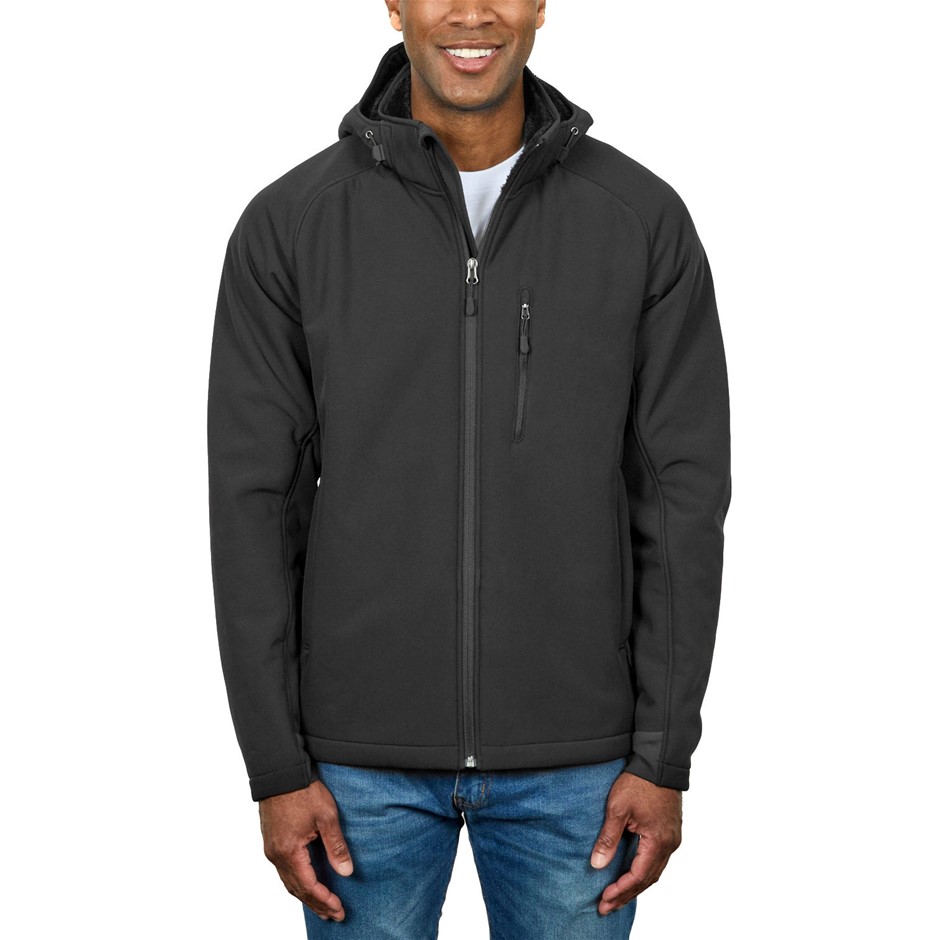 SIGNATURE Men's Softshell Jacket, Size S, Black.