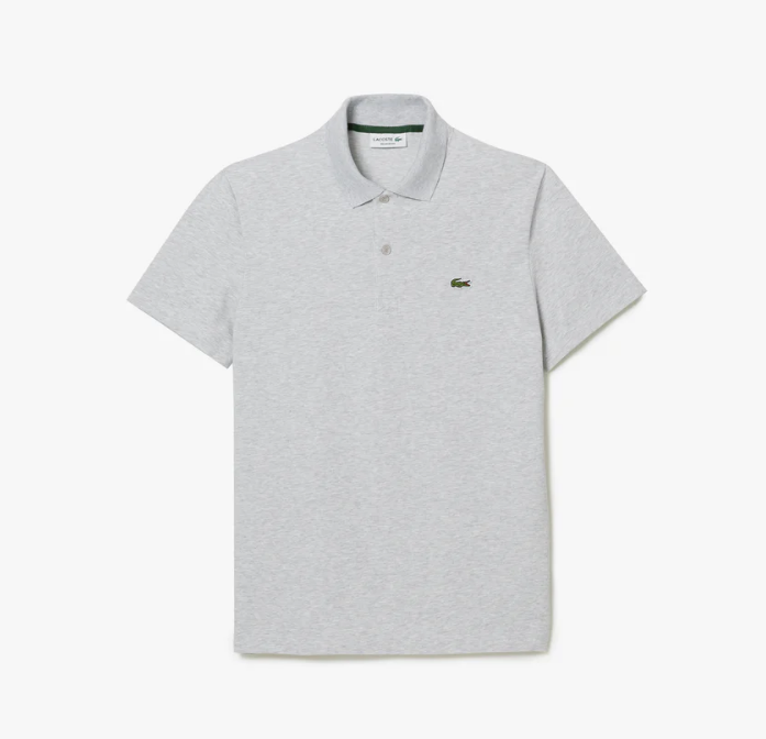 LACOSTE Men's Polo, Size FR 4 / US M, 57% Cotton, Grey Chine (CCA), 419207.