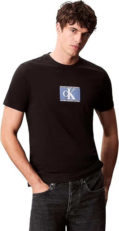 CALVIN KLEIN Men's Short Sleeve 30S EU Sportswear 3 Graphic Tee, Size Large