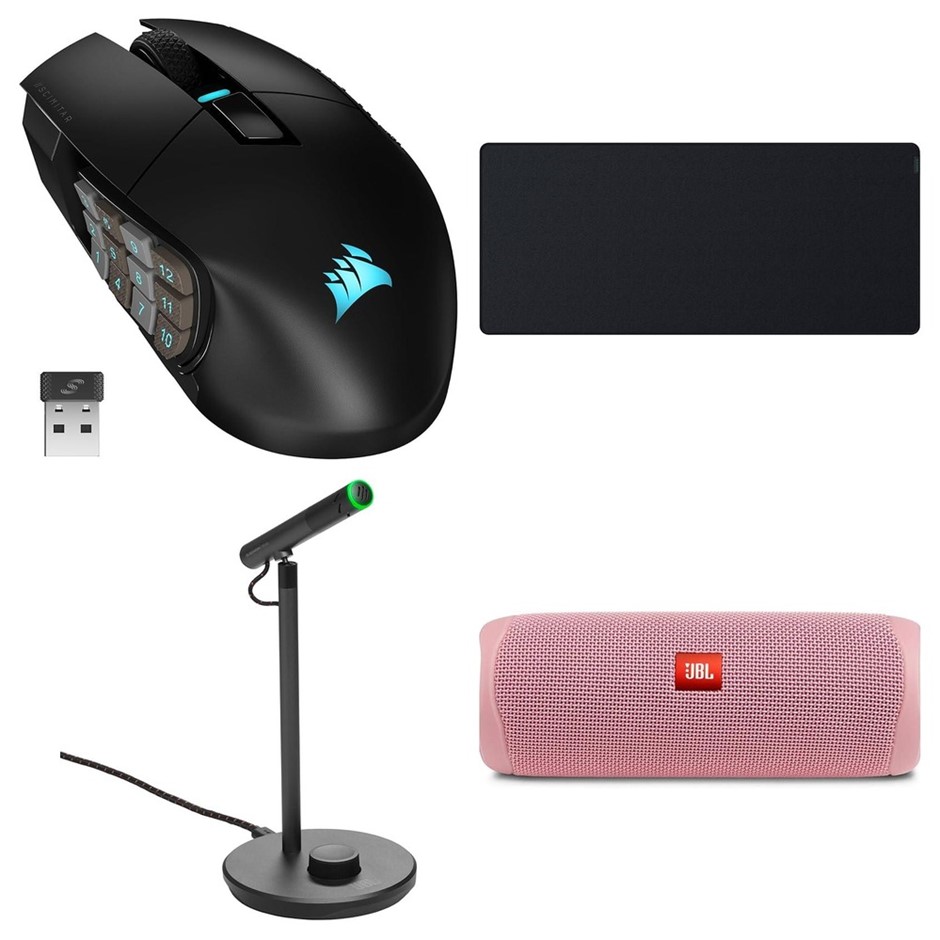 4 x Gaming Accessories. 1 x CORSAIR Scimitar Elite RGB Wireless MMO Gaming