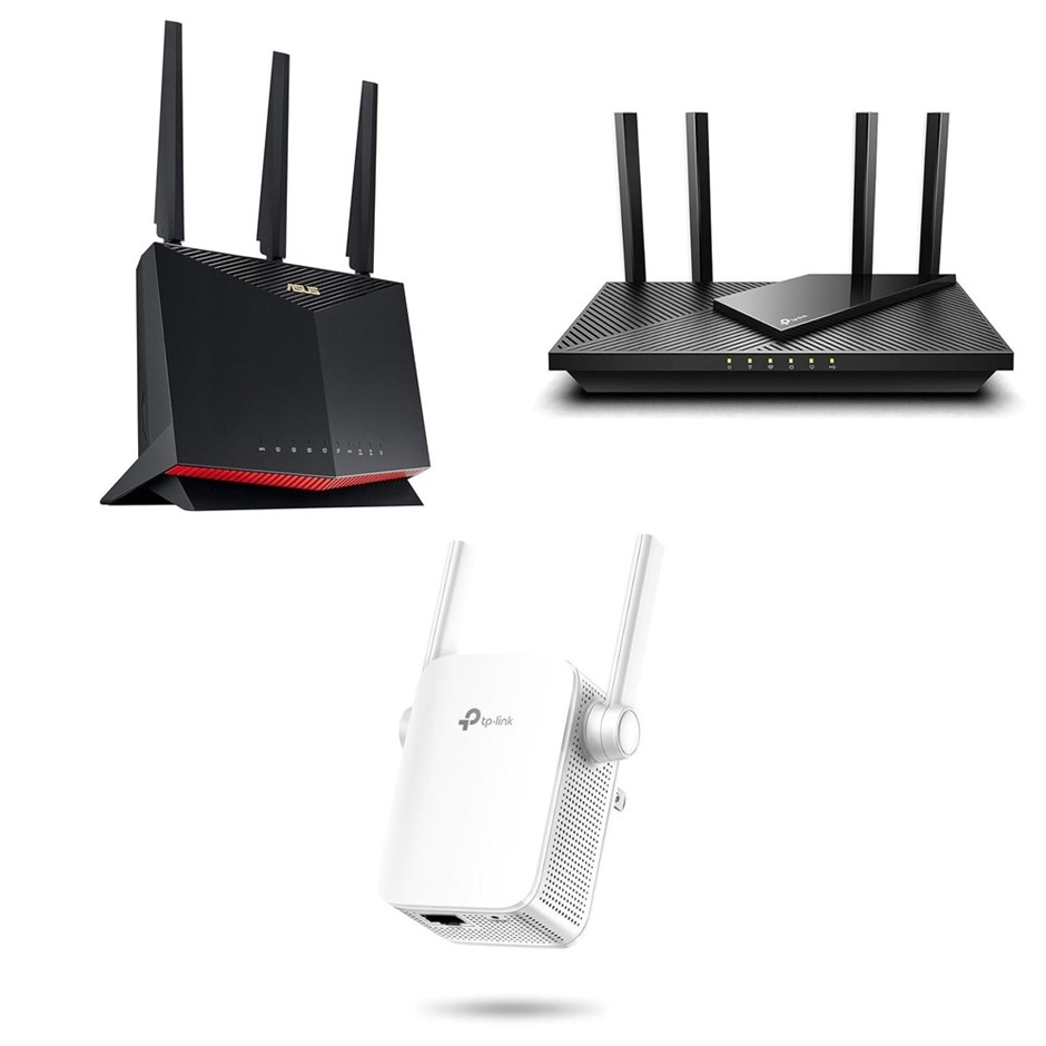 3 x Assorted Networking Products. 1 x ASUS RT-AX86U Pro (AX5700) Dual Band