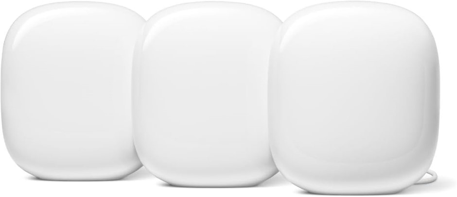 GOOGLE Nest WiFi Pro Home Mesh Wi-Fi 6E System White, 3 Pack. NB: Used. One