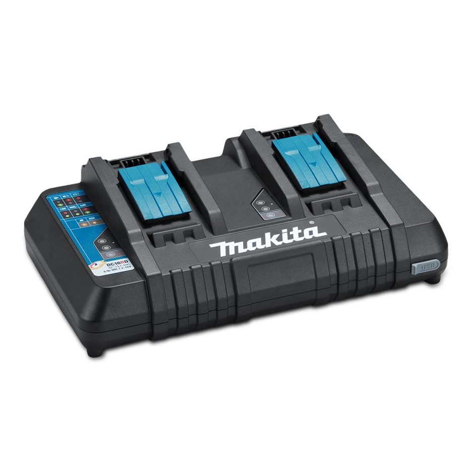 MAKITA 18V Li-Ion Cordless Battery Same Time Dual Port Charger. NB: Not in