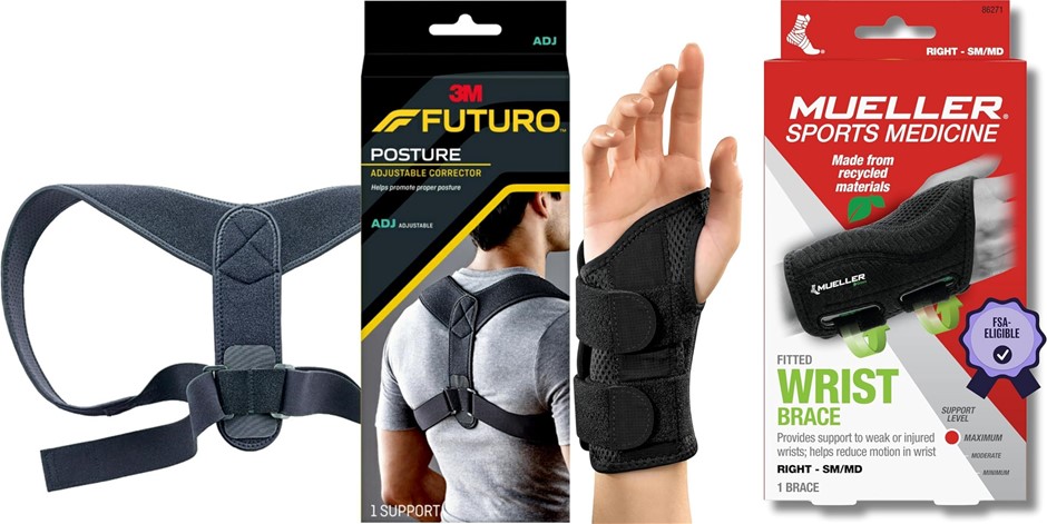 MUELLER Fitted Wrist Brace Right Hand Small/Medium Black/Green, FUTURO Post