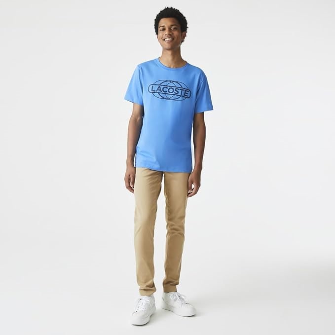 LACOSTE Men's Eco Dry Graphic Printed T-Shirt, Size 3, Blue, TH9281. Buyer