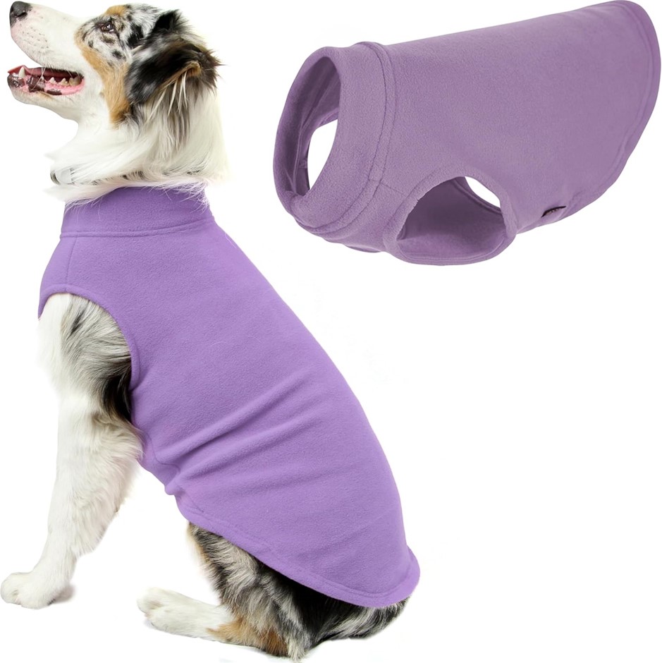 GOOBY Dog's Stretch Pullover Fleece Vest Jacket Sweater, Size 6XL, Lavender