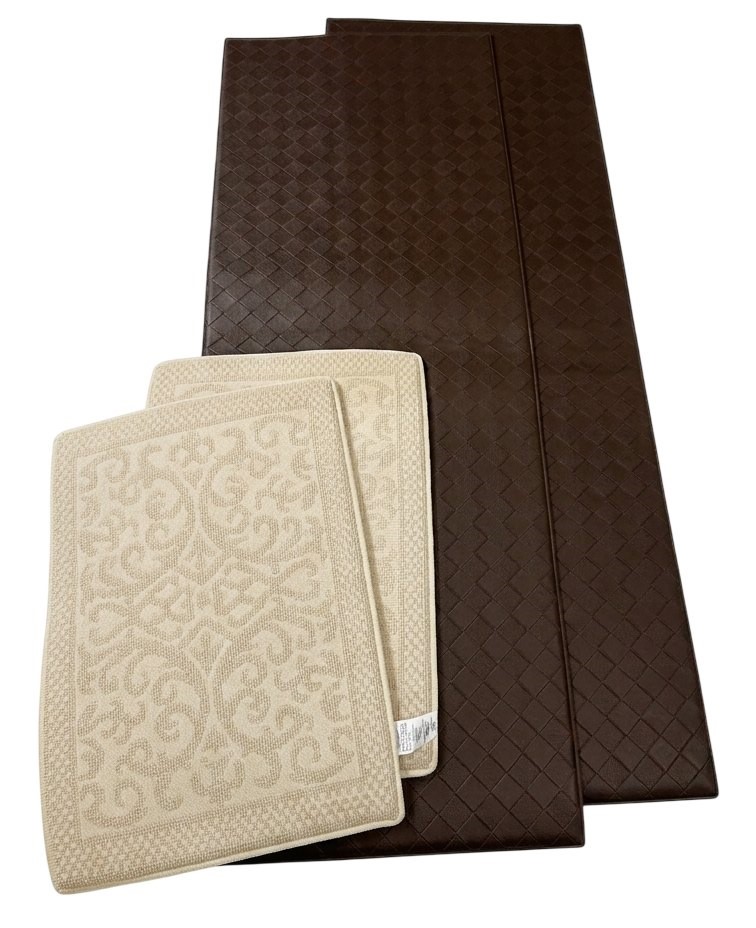 2 x TOWN & COUNTRY LIVING Kitchen Runner Floor Mats, 50cm x 139cm, Brown +