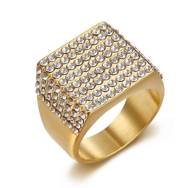 Italy 925 Silver Hip Hop Men's Ring (Stamps)-12 US
