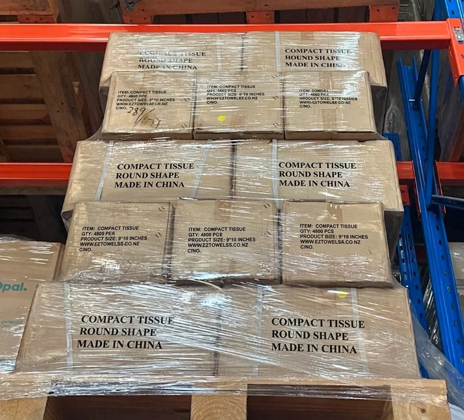 Full Pallet EZ Compact Towel, Sachets & Tubes Pack (Product Size: 9" x 10")