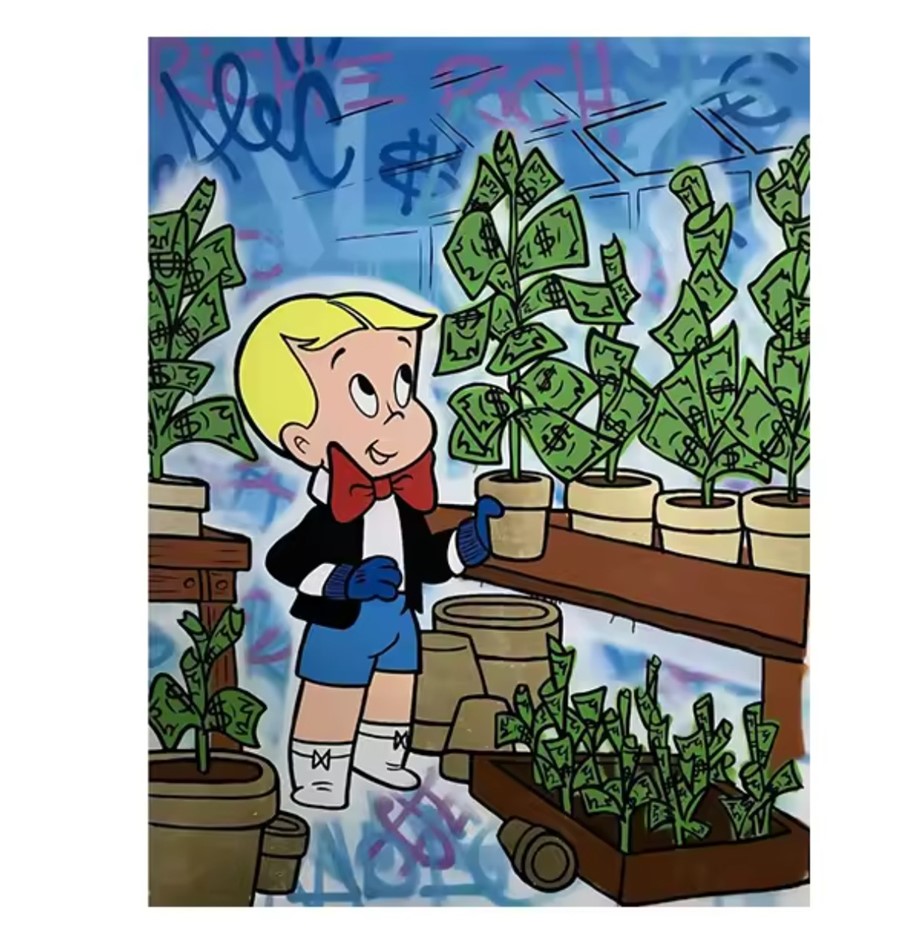ALEC MONOPOLY (After) "Ritchie Rich" Canvas