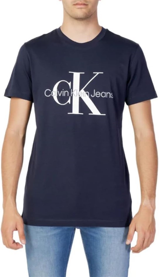 CALVIN KLEIN JEANS Men's Core Monogram Logo Slim T-Shirt, Size 2XL, Night S
