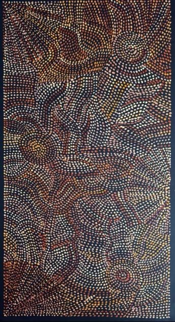 Original Authentic Aboriginal Painting Joy Purvis Petyarre - Bush Yam Seeds